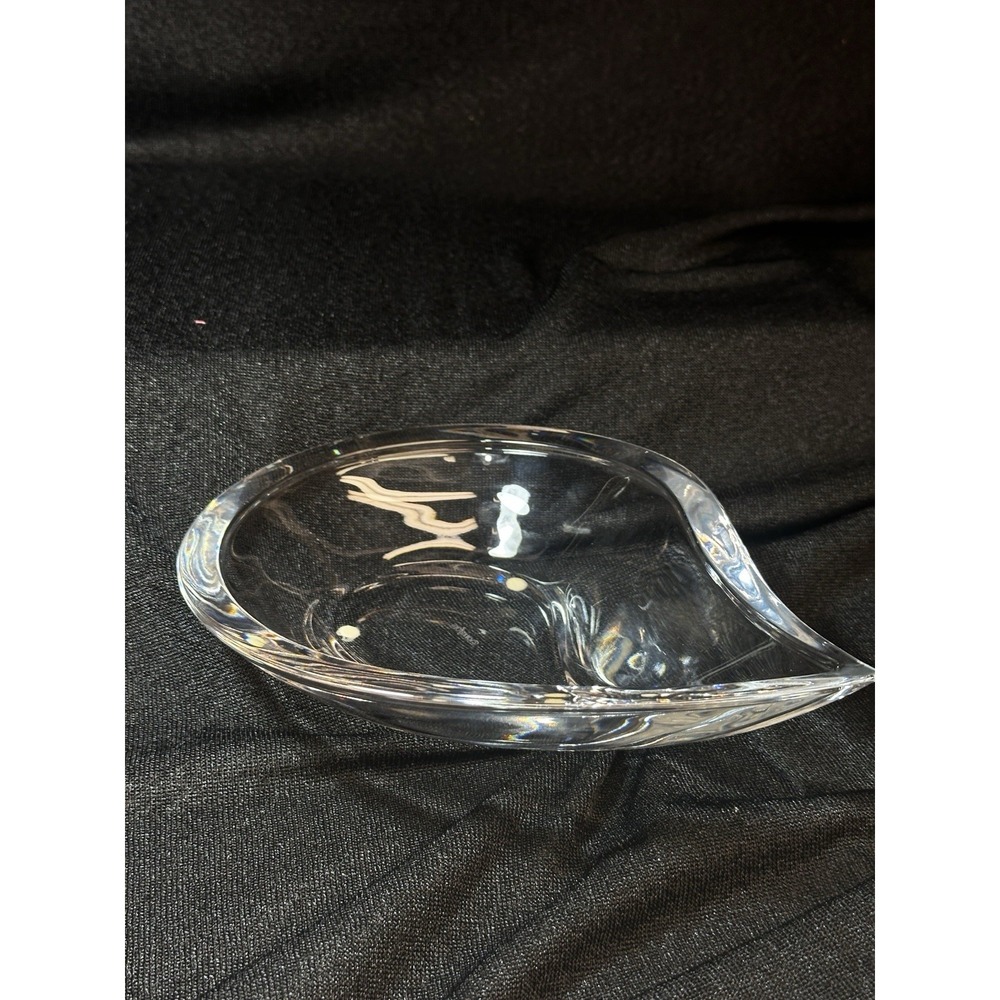Orrefors Crystal Tear Drop Bowl Martti Rytkonen Design Very Heavy‎ 9 7/8x7 1/4"